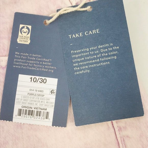 Universal Thread Women's Size 10 High Rise Midi Short Purple Acid Wash New - Picture 3 of 16